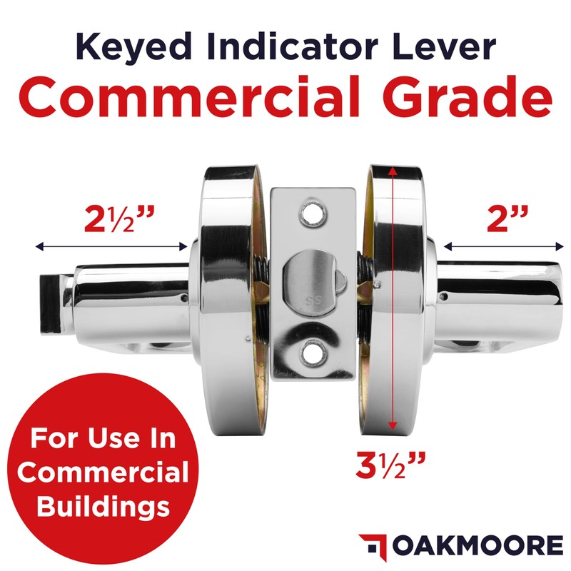 Keyed Entry Commercial Door Handle Chrome | Heavy Duty Commercial