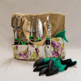 Garden Tool Set, Heavy Duty Aluminum Gardening Tools, Ergonomic Non-Slip Hand Tools for Women Men, Included Succulent Tools Set, Storage Tote Bag, Gifts for Garden Lovers