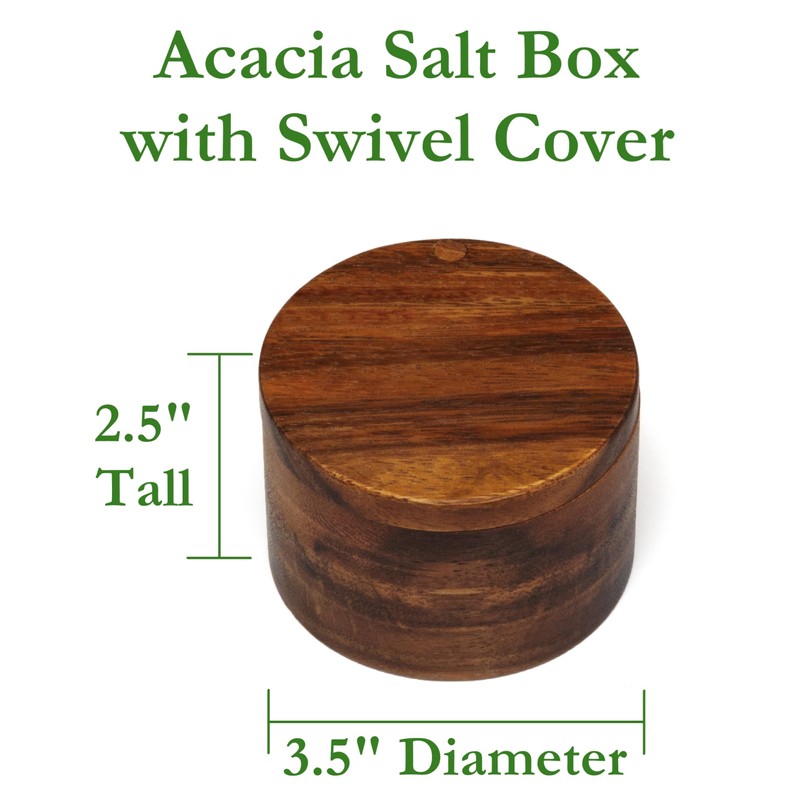 Lipper International Acacia Wood Salt or Spice Box with Swivel
