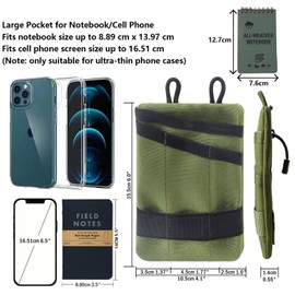 Bamyli EDC Pouch Bag, Tool Bag, EDC Organiser Mini Purse with 5 Pockets, Compact EDC Pockets Made of Oxford Fabric 900D, Small EDC Multitool Pouch, Small Men's Wallet (Green)