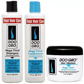 Doo Gro Mega Thick Shampoo Conditioner, Vitalizer Set For Thicker, Fuller Hair