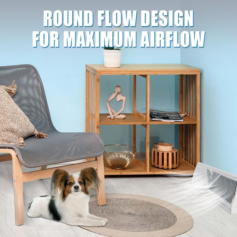 Swess 4 Pcs 15 Inch Baseboard Register Vent White, Baseboard