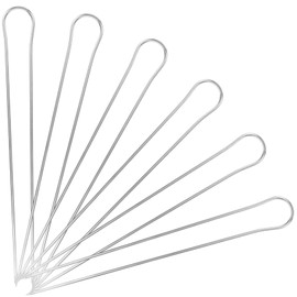 KICHOUSE Versatile BBQ Skewers 6 Stainless Steel U-Shaped Sticks for Chicken Beef Kebab Metal Grilling Forks Set
