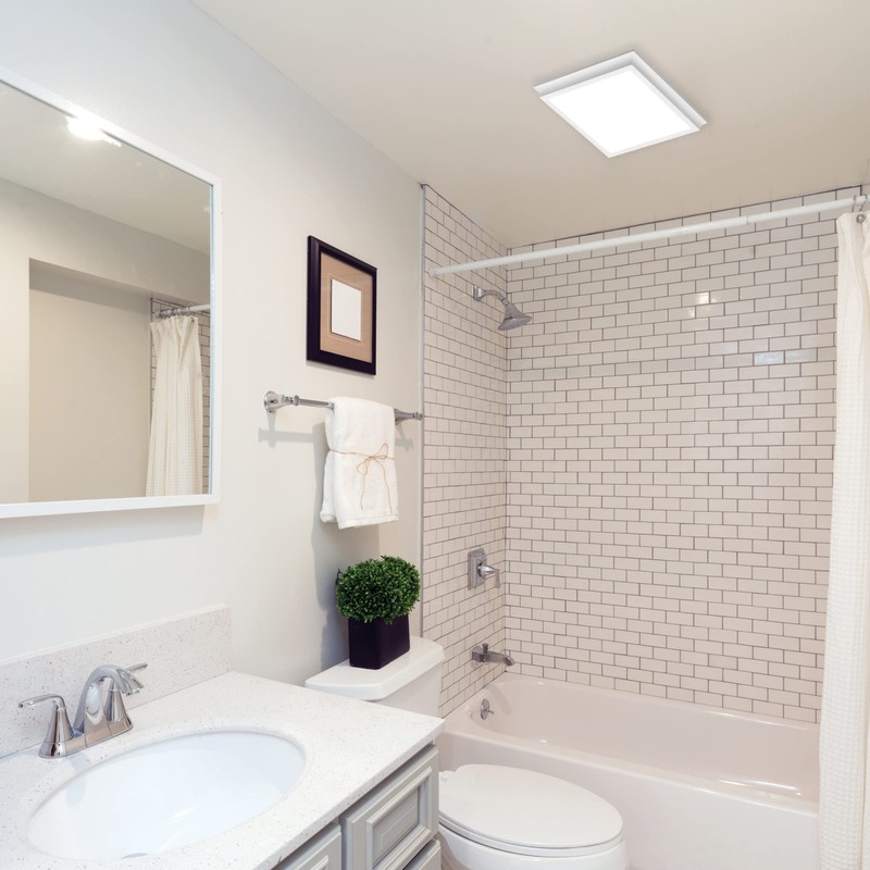 Homewerks 7141-50-G4 Bathroom Fan Integrated LED Light Ceiling Mount Exhaust