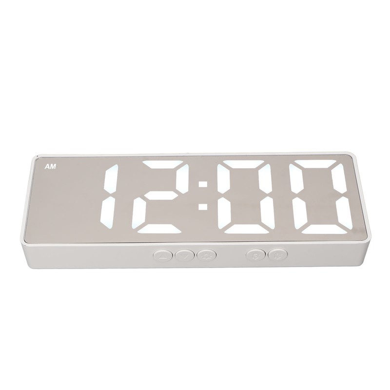 Digital Alarm Clock Temperature Display LED Mirror Electronic Clocks for