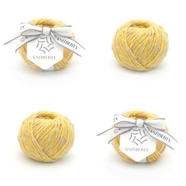 Knitberty Churros Knitting Kit Fancy Premium Soft Slub Boucle Loop Merino Wool Cotton Cashmere Blend 7 Ply DK Knitting Crochet Yarn Multicolor 200G (Corn, 200G)