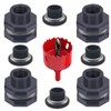 Qitdathn 4 PCS Rain Barrel Bulkhead Fitting kit with Plugs
