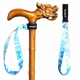 ispuoocti 2 Pack Cane Wrist Straps Universal Adjustable Wrist Strap for Canes Trekking Poles, Non-Slip Breathable Walking Stick Accessories for Seniors/Hiking to Wear Comfortably All Day