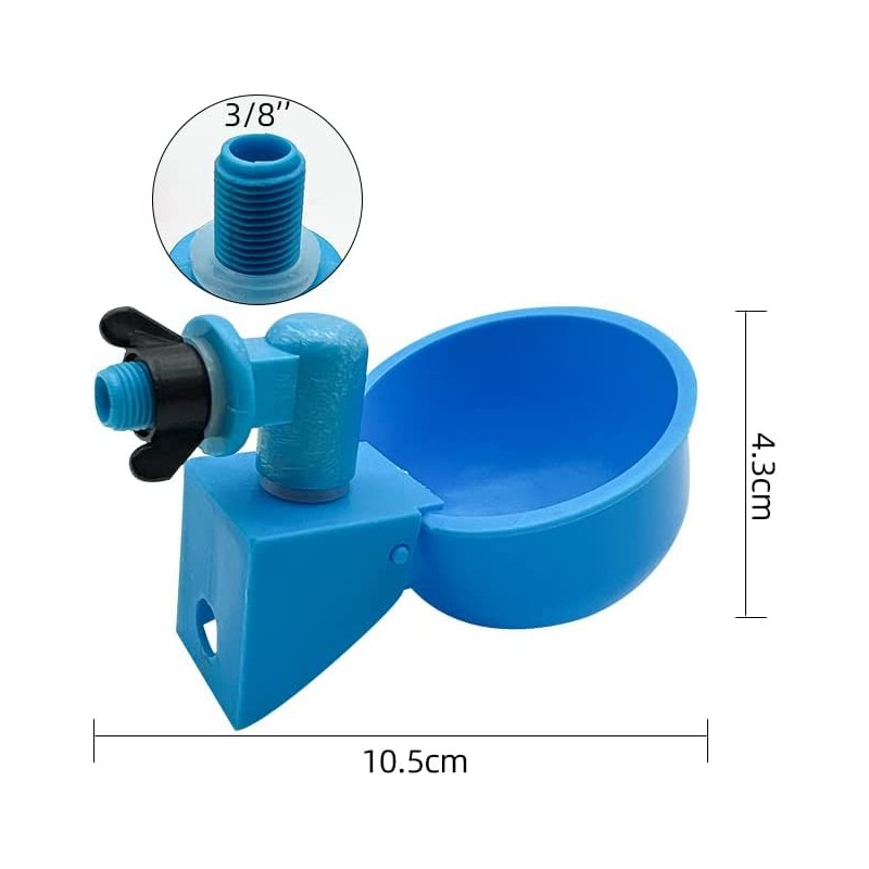 3Pcs Automatic Poultry Waterer 3/8 Inch Thread Filling Waterer Cups