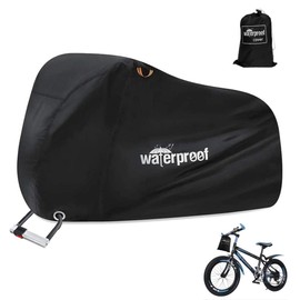Eyein Bike Cover for 2 Bikes Storage, 210T Extra Heavy Duty Bicycle Cover, Waterproof Anti Dust Rain and UV Protection with Lock Holes and Storage Bag for Mountain Bike / Road Bike / Hybrid