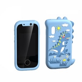 Kids Smart Phone - Touchscreen Toddler Learning Play Toy Phone with Dual Camera, Game, Music Player, for Girls Boys Ages 3+ Years Old (Dinosaur-Blue)