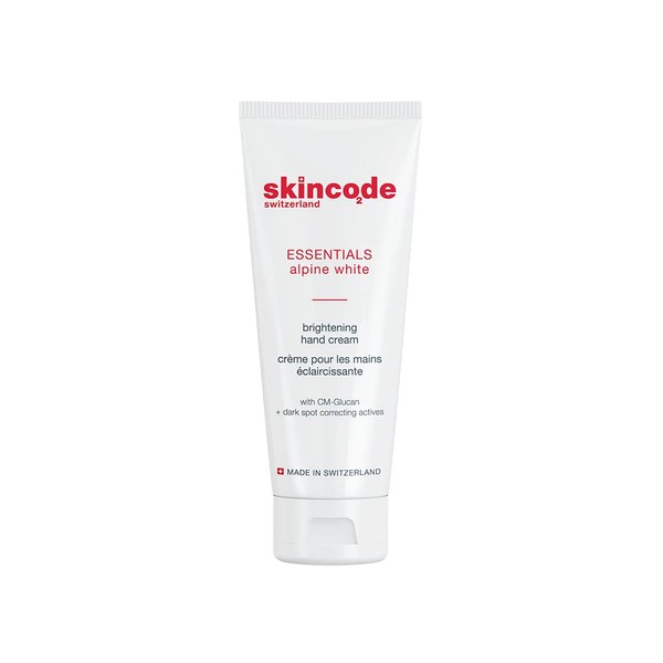 Skincode Essentials Alpine White Crema de manos iluminadora hecha en Suiza, 75 ml
