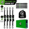 Retractable Ratchet Straps(4 Pack) - 1in x 10ft Self Retracting
