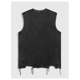 SOLY HUX Men's Gothic Tank Tops Funny Graphic Sleeveless Distressed Vest Shirts Y2k Streetwear Black Graphic Small