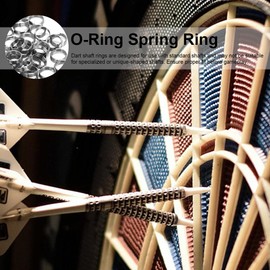 HUSABEJAIN 50 Pcs Stainless Steel Dart Shaft Rings 4.15MM Steel Dart Shaft Rings O-Ring Spring Ring for Dart Nylon Shafts Accessories