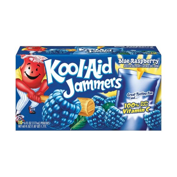 Kool-Aid Blue Raspberry Jammers, 10 Count (Pack of 4)