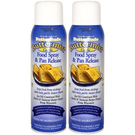 Butter Buds Buttermist Garlic 2-Pack – Food Spray & Pan Release High-Smoke Point Cooking Oil Spray Made Natural Butter and Garlic Flavors, 17 Oz Ea