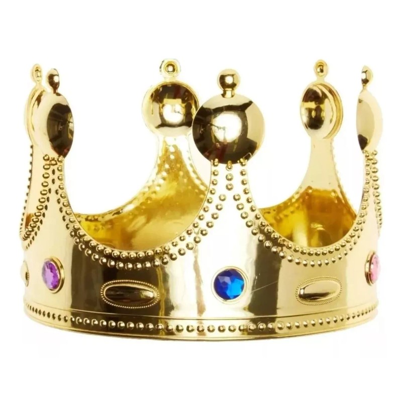 DAS 6 Coronas Rey Príncipe Dorada Plástico Boda Batucada Fiesta