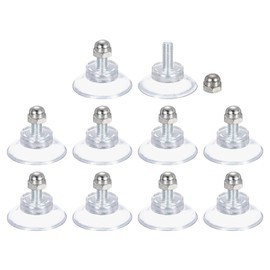 uxcell 10 Packs Suction Cups for Glass 34mm/1.3" Dia Clear PVC Window Glass Suction Sucker Pads with M6 x 13mm Screw for Window Bathroom Door Glass Wall Car Sun Shade