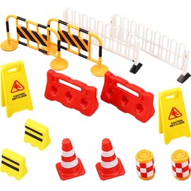 Toddmomy 14pcs Traffic Construction Signs for Kids, Miniature Traffic Cones Street Warning Toy for Children Construction Safety Education Plaything