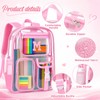 SilTriangle 3 Pcs Initial Clear Backpack with Lunch Bag Pencil