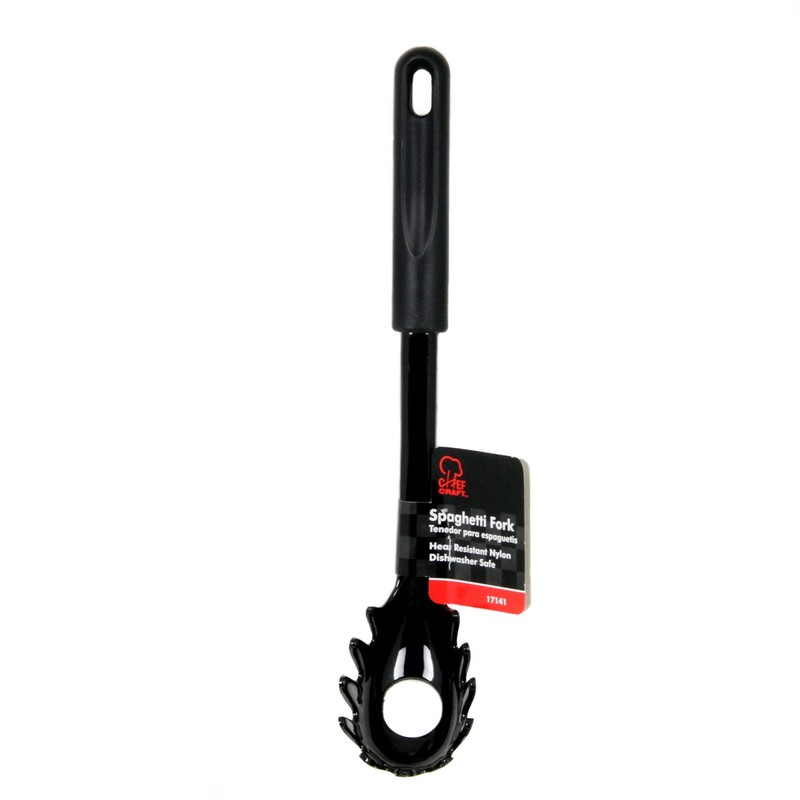 Chef Craft Basic Nylon Spaghetti/Pasta Fork, 11.5", Black