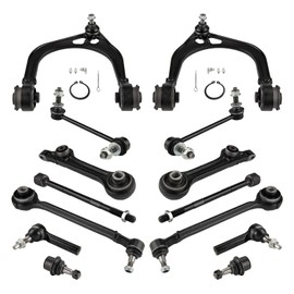 KAX Front Lower Control Arm w/Ball Joint & Sway Bar Links & Outer Tie Rods for 300 2011-2014, Challenger RWD 2011-2014, Charger RWD 2011-2019 Suspension Kit K620177 K620178 14pcs