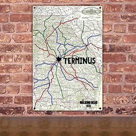 The Walking Dead Terminus Map Premium Metal Sign