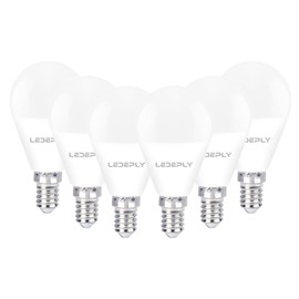 LEDEPLY A15 Ceiling Fan Light Bulbs, Dimmable, E12 Base LED Bulb, 5.5W=40W, Warm White 2700K, 500 Lumen, LED Light Bulb, 6 Pack