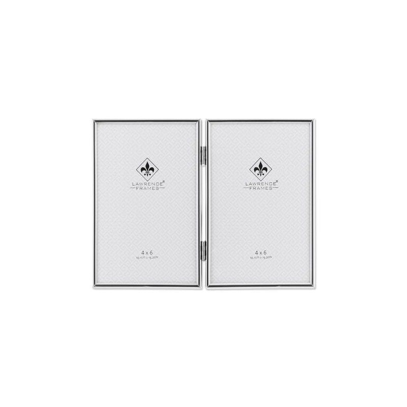Lawrence Frames Hinged Double Simply Metal Picture Frame, 4 by