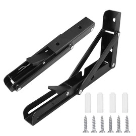 Newaner Professional Folding Console Heavy Duty Stainless Steel Folding Console Table Folding Shelf Brackets Folding Shelf Brackets for Benches and Shelves (25 cm, Pack of 2)