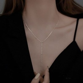 드롭 Y 베스트 목걸이 심플 패션 롱 심플 컷팅 체인 (WFJE12V) Drop Y Best Necklace Simple Fashion Long Simple Cutting Chain (WFJE12V)