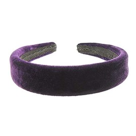 Glamour Girlz Velvet Wide Padded Evening Headband Alice Band Small (Grey)