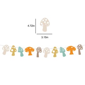3Pcs Mushroom Banner Woodland Mushroom Felt Banner Garland for Birthday, Baby Shower, Fairy Party, Forest Toadstool Party, Mushroom Decor Classroom Room Decoration