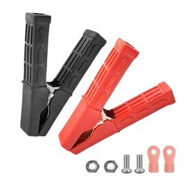 povtii 2 PCS Heavy Duty Insulated Alligator Clips, 500A Battery Jumper Cable Clamps, Crocodile Clamps Battery Charger Clips for Car Automotive Boats, Universal Car Accessories