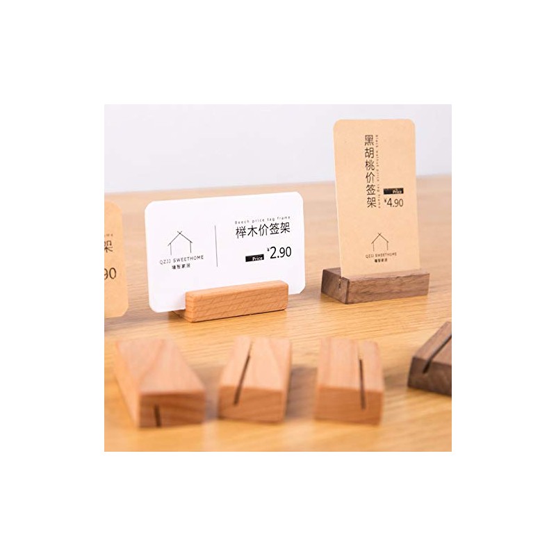 3SLIFE Price Stand Card Holder Card Clip Wood (5 PCS,