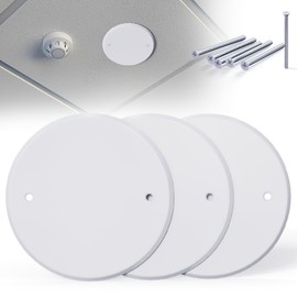 Wuno Shop 3 Pcs Smoke Detecte Cover Plate, 5 Inch Metal Round Blank Ceiling Cover Plate, Junction Box Covers For Outlet And Wall Light Hole, Electrical Box Covers With Hole Spacing 3.5 Inch