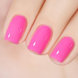 MEMEDA- Esmalte de uñas en gel, 15 ml, remojo, rosa fuerte, rosa neón, diseño de uñas para niñas, salón de manicura en casa, regalo para              