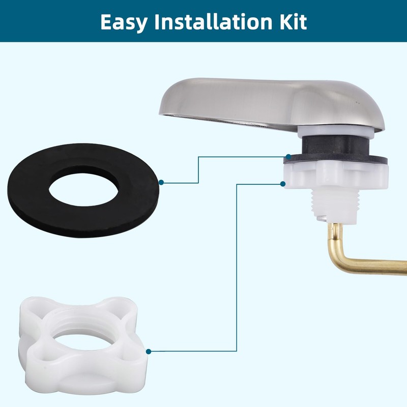 Hygie Rinse 2PCS Universal Metal Toilet Handle Replacement Kit Front