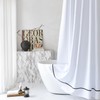 youngseahome White Shower Curtain with Black Border, Modern Chic Faux
