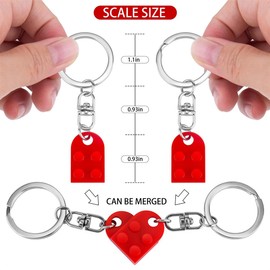 BOBIPRO BOBIPRO Couples Matching Stuff Gifts - Red Heart Keychain, Matching Couple Heart Keychains Decorations Christmas Valentines Day Gifts for Boyfriend Girlfriend