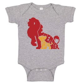 Remember Who You are Simba Lion King Themed Bodysuit Infant Baby Romper Onesie Heather Grey