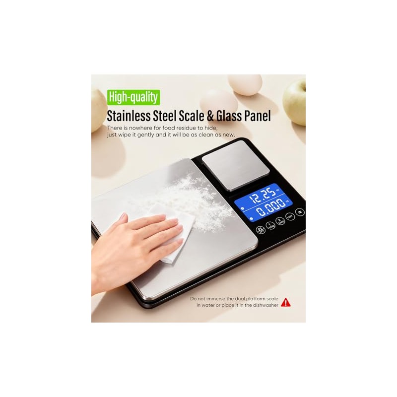 Digital Dual Platform Kitchen Scale, 33 lb Large & 1.1