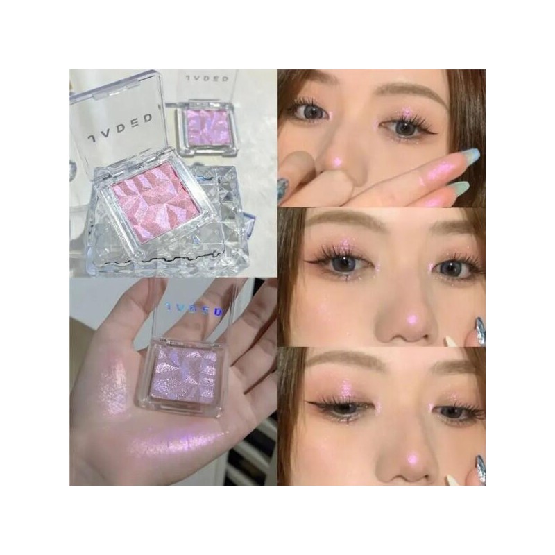 다이아몬드 하이라이터 파우더 팔레트 클리어 브라이트닝 페이스 컨투어 편광 핑크
