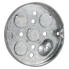 XGGYA 4" Round Ceiling Pan,Metal Pancake Box for Outlets,1/2" Deep, 4 * 1/2" Bottom Knockouts,Galvanized Steel Pancake Box for Ceiling Fan and Wall Lighting Fixtures,Thickness 1.6mm,Raised Ground