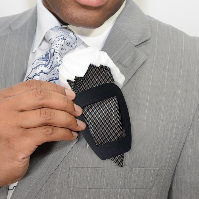 EIHI 2 Pack Pocket Square Holder Set Men's for Wedding