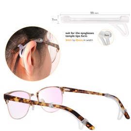 SMARTTOP Eyeglasses Ear Grips Sleeve-Upgrade anti-slip Silicone Eyeglasses Temple Tips Sleeve Retainer-Sleeve with Hook design-Soft and comfort Glasses Ear hooks 6Pairs