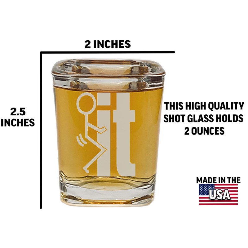 Rogue River Tactical Square Sarcastic Funny Screw It Shot Glass