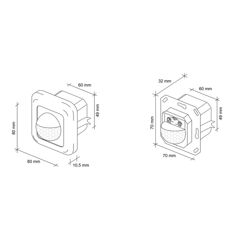 SEBSON Motion Sensor Indoor Flush-Mounted – LED Suitable for Wall