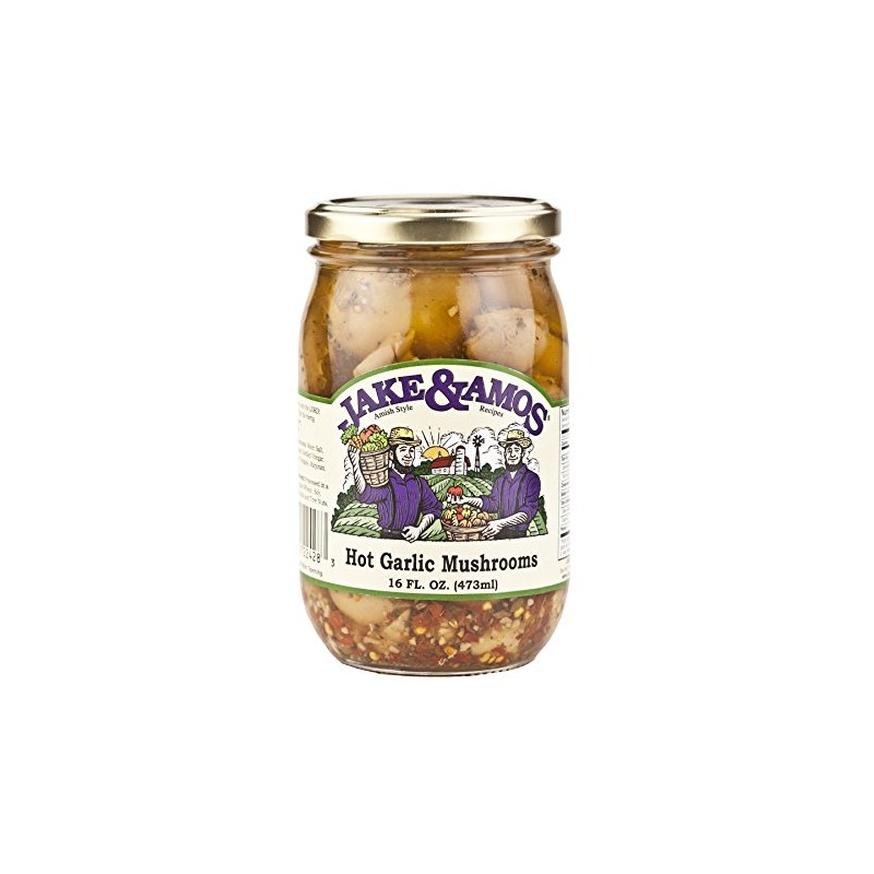 Jake & Amos® Hot Garlic Mushrooms 16 oz. (3 Jars)